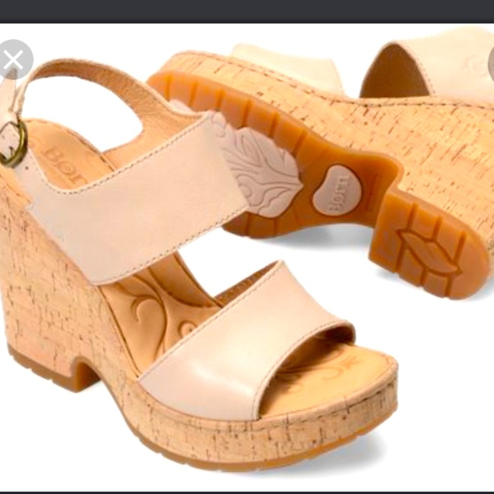Born Women's Nude Cork Platform Sandals